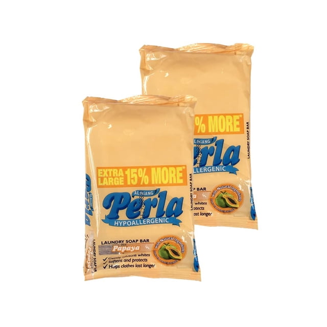 Jabón para lavar ropa Perla Papaya P&G, 2 barras extra grandes de 115 g