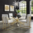 thumbnail image 2 of Posh Living Evan 19" PU Leather Dining Chair in White/Gold (Set of 2), 2 of 7