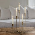 thumbnail image 4 of Candelabro SUJUN con 5 velas de hierro fundido, metal, 38 cm de alto, latón dorado, 4 of 7