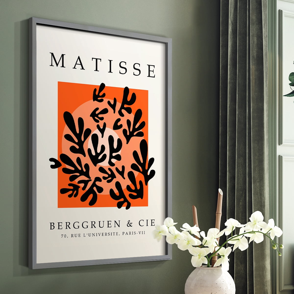Matisse CXLV Framed Print in Gray Solid Wood 11 x 14 Framed Print