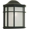 1719-01-04-Forte Lighting-One Light Cast Aluminium Outdoor Lantern Black Finish with White Acrylic