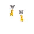 thumbnail image 2 of Delight Jewelry Resin Yellow Geronimo the Giraffe Silvertone Antiqued Butterfly Post Earrings, 2 of 4