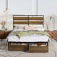 thumbnail image 5 of Full Size Bed Frame 192cmx140cm Industrial Wood Metal Platform Bed with Under-bed Storage Drawers No Box Spring Needed Brown, 5 of 10
