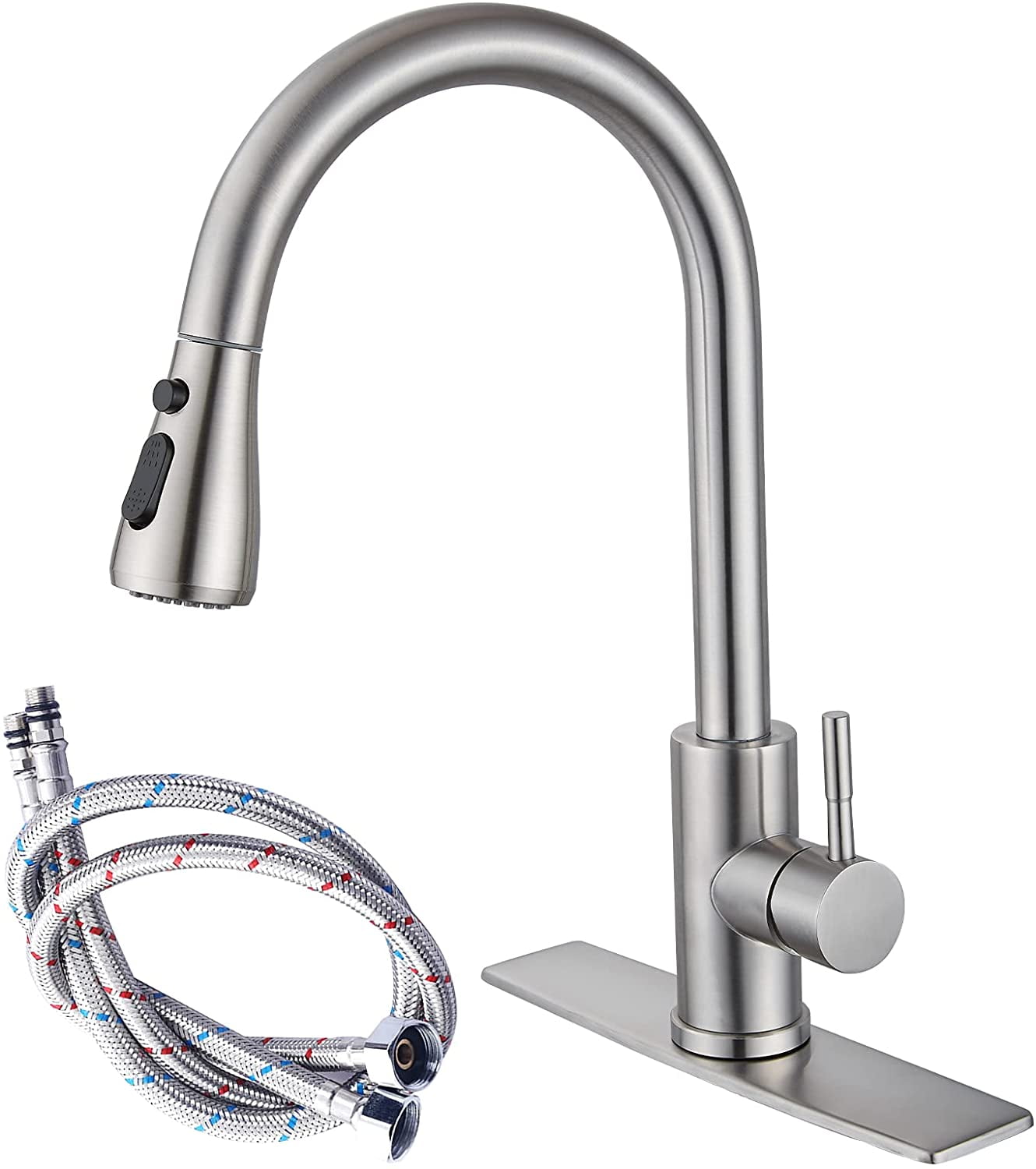 Color : Drawing Sink Taps Kitchen Faucet Kitchen Sink Hot and Cold Water Faucet 304 Stainless Steel Interior Window Sink Faucet Tap Drum Turning Drawing Faucet @ Drawing