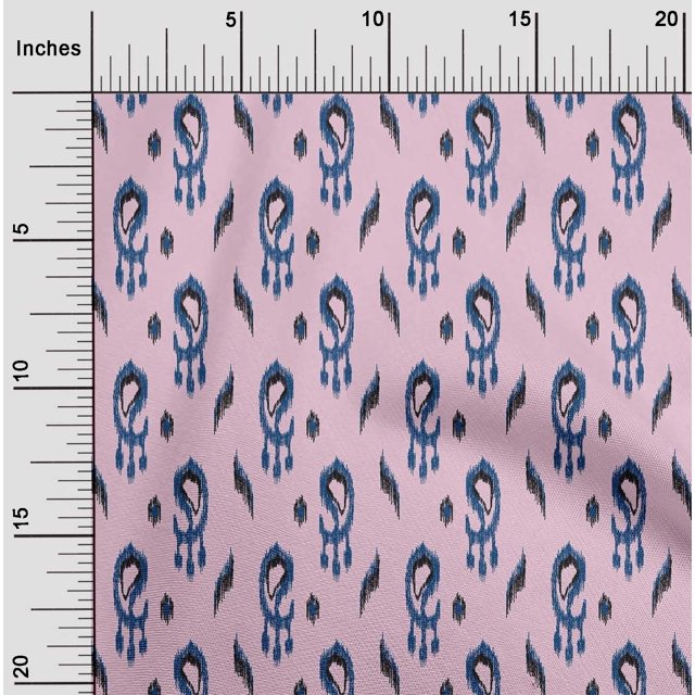 oneOone Cotton Cambric Fabric Paisley Ikat Printed Craft Fabric BTY 56 Inch Wide