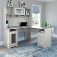 thumbnail image 4 of Bush Furniture Cabot 60W L Shaped Computer Desk with Hutch in Ash Gray, 4 of 6