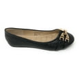 thumbnail image 3 of Victoria K Women's Snake Skin Texture Gold Chain Buckle Ballerina Flats, 3 of 5