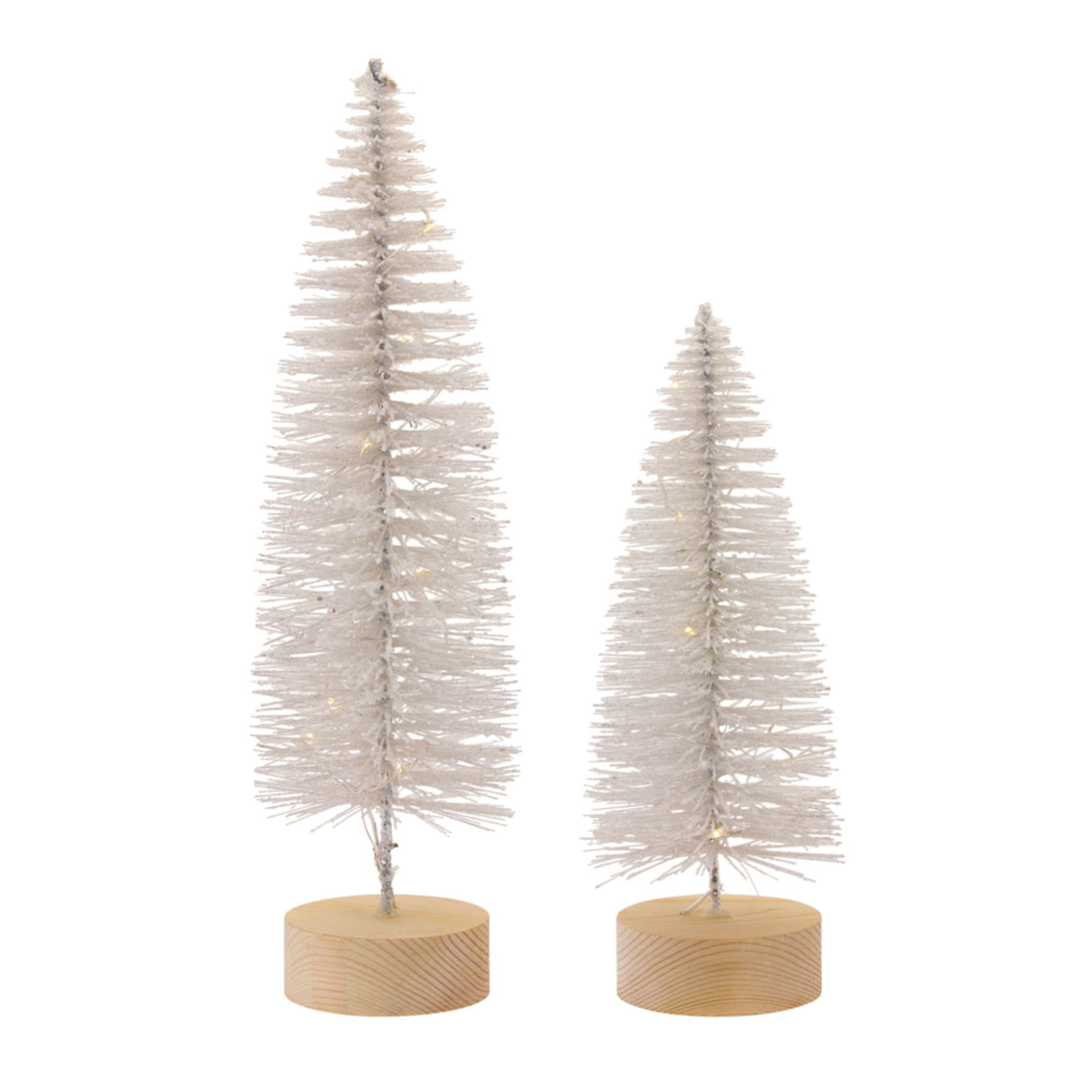 Tree with LED (Set of 4) 10.75"H, 14"H Plastic 6 Hr Timer 3 AAA Batteries, Not Included