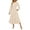 Beige L, variant on Fall Winter Women Dress Long Lantern Sleeves A-line Round Neck Big Hem Dot Applique Pleated Solid Color Dating Commuting Midi Dress