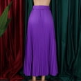 thumbnail image 5 of AURA Womens High Waist A Line Maxi Skirt With Belt Solid Color Office Commuter Elegant Skirt, 5 of 10