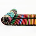 thumbnail image 6 of 24/36/72 Slots Pencil Wrap Pencil Rolls, Artist Colored Pencils Roll Up Bag Short Brushes Pouch Case Pencils Organizer for Drawing Coloring and Sketching (Black, 72slots), 6 of 7