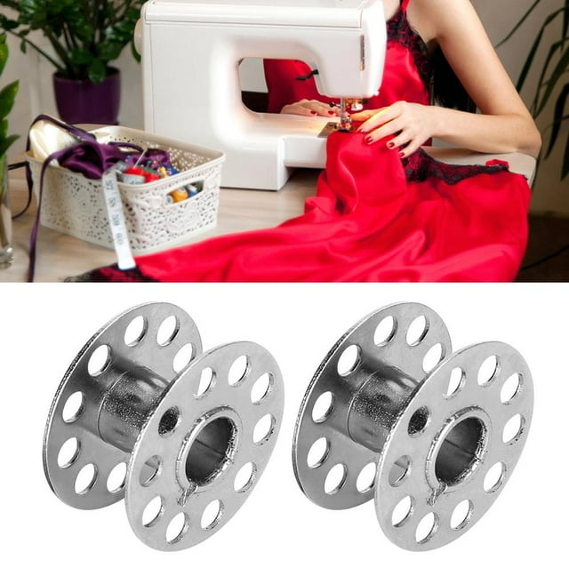 Herwey Plastic Bobbin, Stainless Steel Bobbin, 50Pcs Sewing Machine Bobbin Lockstitch Plastic Spool Metal Bobbin Prevent Disconnection