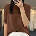 thumbnail image 2 of Ruimatai Women's Casual Short Sleeve Blouse Soft Knit Round Neck Shirt Comfortable Stretch Solid Color Tops for Women, 2 of 3