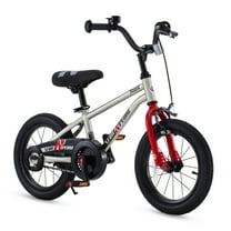 Slide N Pedal 14 in Kids Bike EZ Balance Pedal Switchable Bicycle, Silver Christmas Gift