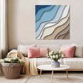 thumbnail image 5 of Navy Blue Brown Ombre Wall Art Painting on Canvas, Modern Geometric Abstract Cream Canvas Art Home Prints Wall Art Framed Modern Artwork for Living Room Bedroom Wall Decor 12x12in, 5 of 8