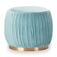 thumbnail image 4 of Adore Decor Jolie Modern Pleated Velvet Ottoman in Teal Blue, 4 of 8