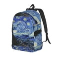thumbnail image 1 of Disketp The Starry Night print Canvas Backpack Lightweight Travel Daypack Student Rucksack Laptop Backpack-Small, 1 of 5