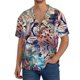 thumbnail image 1 of Fotbe Vibrant Leopard In Flowers Camisa Estampada de Manga Corta para Hombre, Casual de Verano, Estilo Playero, Sin Arrugas-Small, 1 of 5