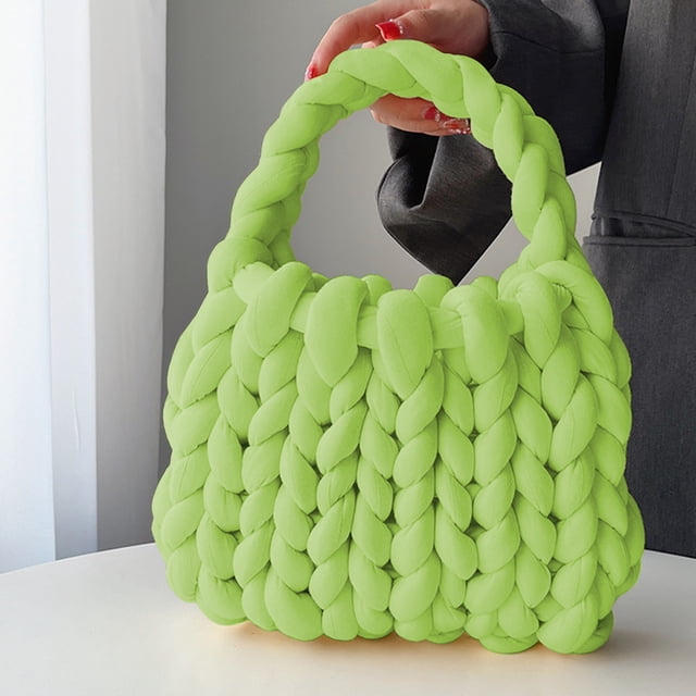 Bolso tejido para mujer | Bolso estilo crochet | Bolso de hombro artesanal | Bolso tote lavable de PU para uso diario | Bolso cruzado informal para ir de compras, al trabajo y a viajar