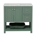 thumbnail image 2 of Lakeshore 36" Bathroom Vanity with Sage Green Cabinet and Engineered Carrara Top, 2 of 6