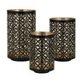thumbnail image 3 of Home Decor Accessories Set of 3 Helena Pierced Metal Lanterns, L:D7x12" M:D6.5x10" S:D5x8.5",Household Decor Items, 3 of 6