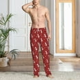 thumbnail image 5 of Uemuo Christmas Deer Head Pattern Men's Wide Leg Palazzo Lounge Pants with Pockets Light Weight Loose Comfy Casual Pajama Pants-Large, 5 of 9