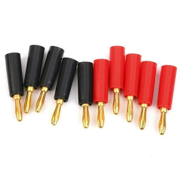 10 pairs of 4mm gold-plated banana plug connectors (black   red)