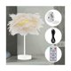 thumbnail image 4 of Lámpara de mesa elegante con plumas, interruptor táctil, carga USB, cuerpo de lámpara dorado moderno para cualquier decoración de habitación, 4 of 5