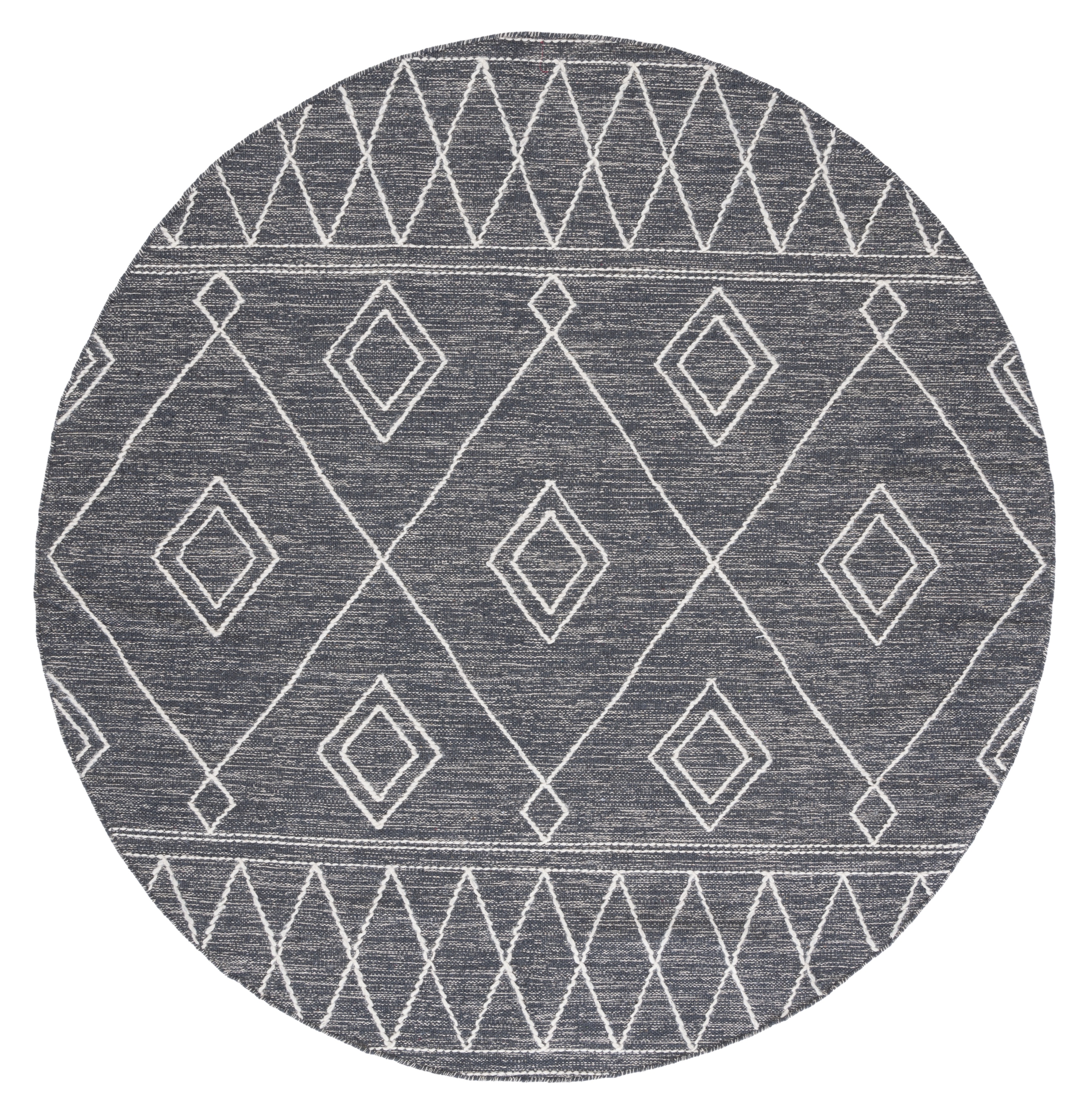 Safavieh Kilim Chloe Tribal Area Rug, Charcoal/Ivory, 6' x 6' Round