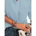 thumbnail image 4 of Gvmfive Women Blouses Cotton Linen Long Sleeve V Neck Buttons Blouse Shirt, 4 of 4
