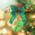 thumbnail image 4 of Lilgiuy Christmas Bell Hanging Ornaments 9.84" Large Rustic Metal Bell Decoration Xmas Hanging Decorative Bell with Bow and Pine Cone for Christmas Wreath Tree Door Decor (Green), 4 of 5