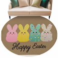 thumbnail image 6 of Easter Round Rug 7ft Washable Circle Rugs Non Slip Colorful Bunny Spring Cartoon Cute Rabbits Brown Large Area Rug Indoor Floor Carpet for Bedroom Kitchen Living Room Home Office Dining Room Nursery, 6 of 8