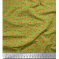thumbnail image 1 of Soimoi Green Georgette Viscose Fabric Dot Abstract Printed Craft Fabric by the Yard 42 Inch Wide, 1 of 5