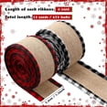 thumbnail image 2 of 2 Rolls Christmas Buffalo Plaid Wired Edge Ribbons Christmas Tree Burlap Fabric Craft Ribbon Wrapping Ribbon with Checkered Edge, 6Yards/Roll, 2 of 6