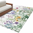 thumbnail image 2 of Rectangle Area Rug 4x6ft,Farm Flower Green Leaf Plant Washable Carpet Non-Slip Runner Accent Rugs Indoor Floor Mat for Bedroom Living Room Decor,Herb Blossom Flower on White, 2 of 9