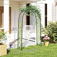 thumbnail image 3 of Outsunny Steel Garden Arch Trellis, 7.5FT Garden Arbor for Climbing Plants, 3 of 10