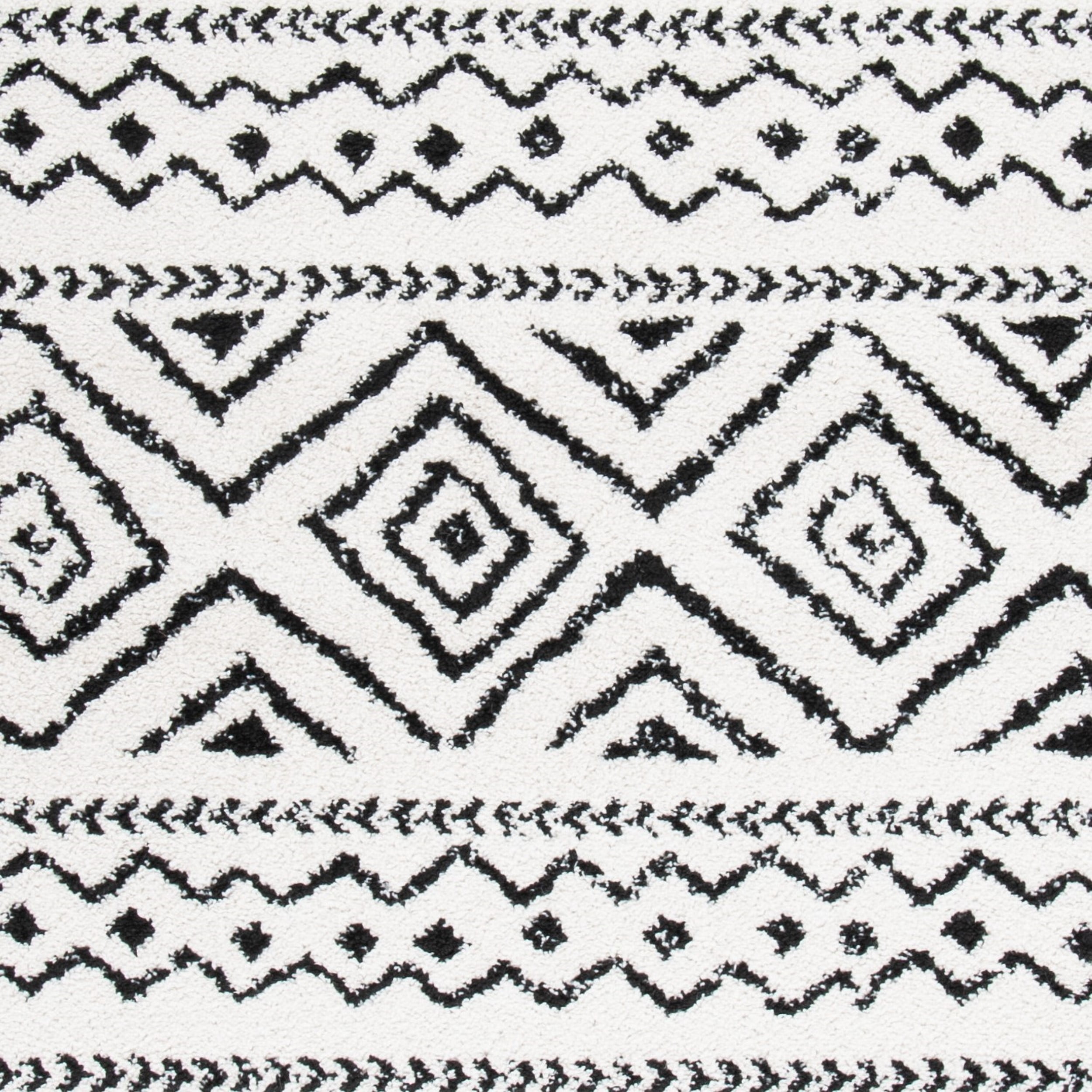 SAFAVIEH Tulum Merletta Moroccan Geometric Area Rug, Ivory/Black, 9' x 12'