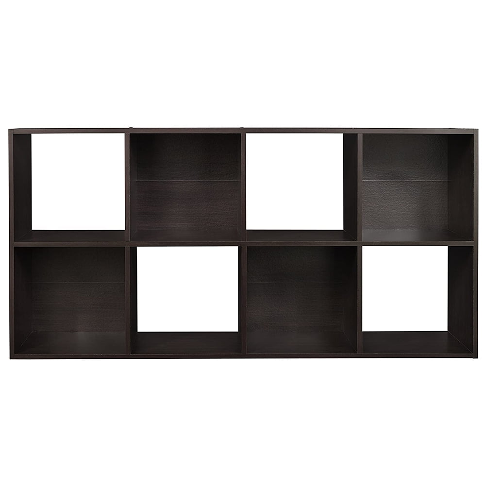 Kepooman 8 Cubes Wood Organizer Storage Bookcase, 4-Tier Bookshelf Cabinet, Dark Brown Kepooman 8 Cubes Wood Organizer Storage Bookcase, 4-Tier Bookshelf Cabinet, Dark Brown