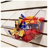 Clear Slatwall Acrylic Bins Small Bin 6" L x 5.5" H x 7.5" D, 10 Pack