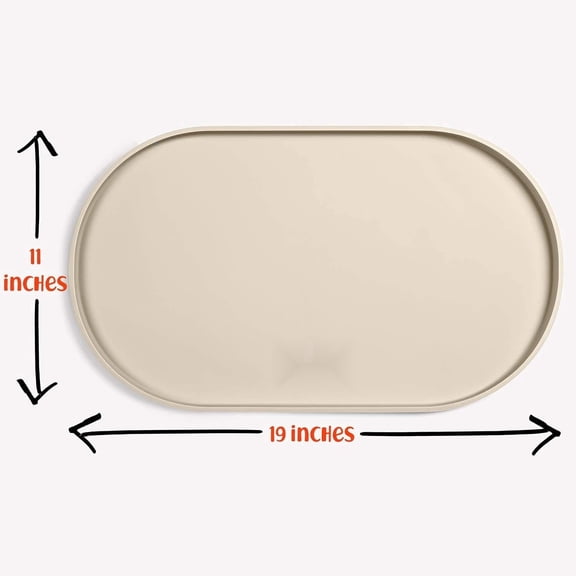 DogBuddy Small Silicone Non-Slip Dog Feeding Mat, White Sand