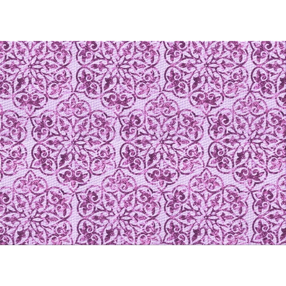 Ahgly Company Machine Washable Indoor Rectangle Transitional Blossom Pink Area Rugs, 8' x 12'