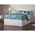 thumbnail image 2 of Leo & Lacey Lit Plateforme Urbain Moderne en Bois Massif avec Rangement Complet, Blanc, 2 of 7