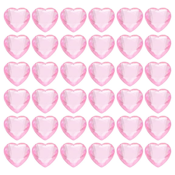 Kuyiluo Acrylic Heart-shaped Baubles 100pcs Valentine's Day Acrylic 3D Heart-shaped Baubles for Wedding Decoration