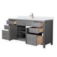 thumbnail image 3 of Wyndham Collection Beckett 66" Wood Single Bathroom Vanity in Gray/Nickel, 3 of 6