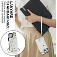 thumbnail image 6 of for iPhone 13 Mini Case Wallet with Strap for Women,Crossbody Lanyard and Wristlet Strap,Zipper Pocket,Credit Card Holder,Ring Stand,RFID Blocking Phone Wallet Cases(5.4 inch,White), 6 of 18
