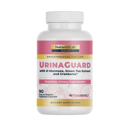 Nature's Lab Gold UrinaGuard with D-Mannoses, Green Tea Extract and Cranberex - 90 Capsules (30 Day Supply) - Promotes Urinary Tract Health*