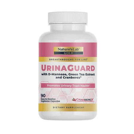 Nature's Lab Gold UrinaGuard with D-Mannoses, Green Tea Extract and Cranberex - 90 Capsules (30 Day Supply) - Promotes Urinary Tract Health*