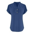 thumbnail image 3 of cocolona Womens Summer Button V Neck Shirts Trendy Casual Short Sleeve Tops Lightweight Comfy Blouse S-2XL, 3 of 5