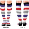 thumbnail image 2 of FREEAMG Red Blue Stripes Compression Socks for Women&Men Circulation-Best Support for Nurses,Running,Athletic-2 Pairs, 2 of 7