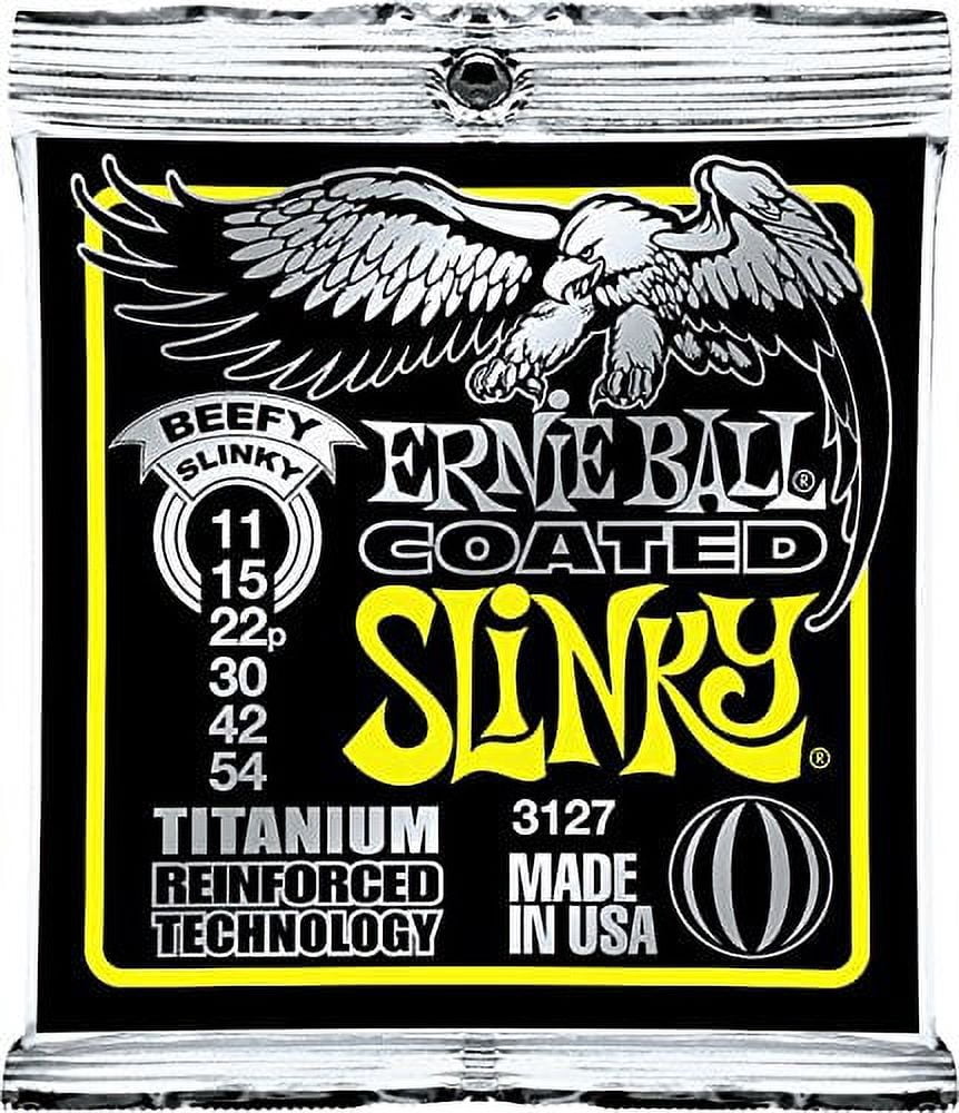 LOT OF 2 - Ernie Ball Coated Beefy Slinky Electric Guitar Strings, P03127 ^2